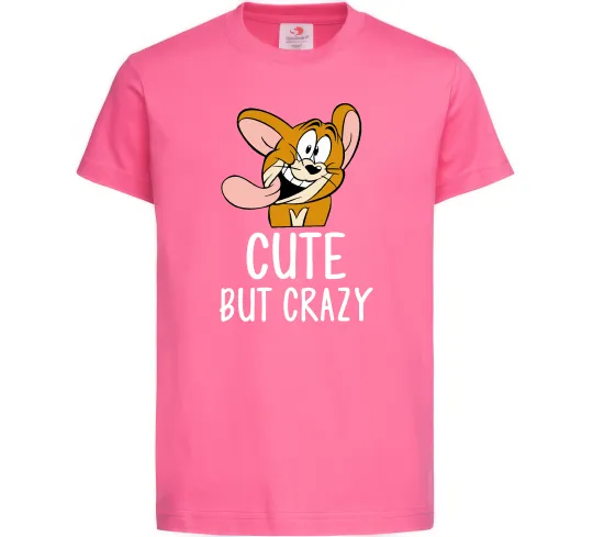 Детская футболка Cute but crazy Ярко-розовый фото