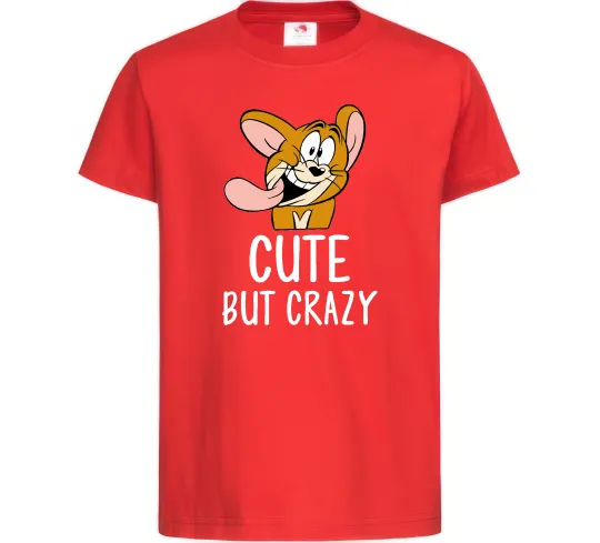 Детская футболка Cute but crazy Красный фото