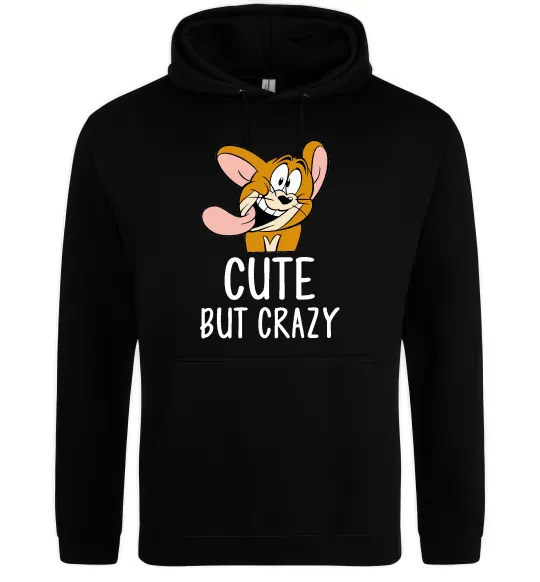 Мужская толстовка (худи) Cute but crazy Черный фото