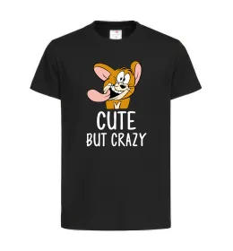 Дитяча футболка Cute but crazy Чорний фото