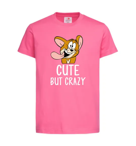 Детская футболка Cute but crazy Ярко-розовый фото
