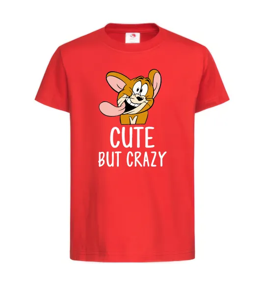 Детская футболка Cute but crazy Красный фото