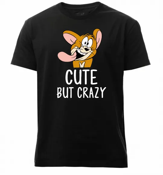 Мужская премиум футболка Cute but crazy Черный фото