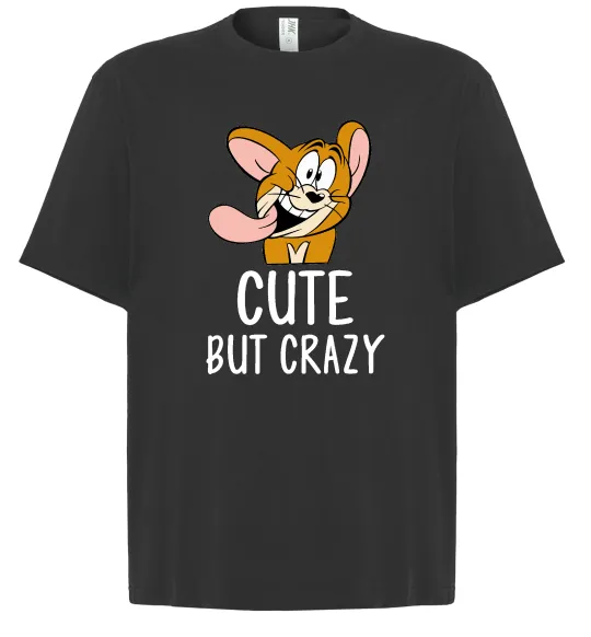 Футболка Оверсайз Cute but crazy Черный фото