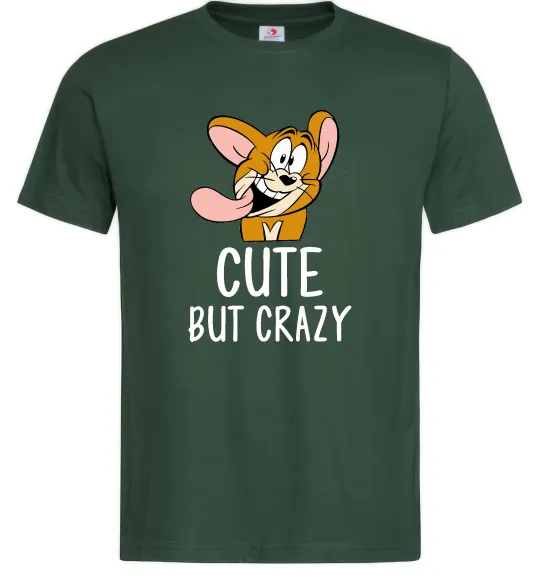 Мужская футболка Cute but crazy Темно-зеленый фото