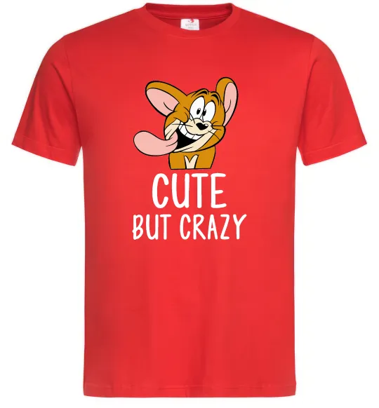 Мужская футболка Cute but crazy Красный фото