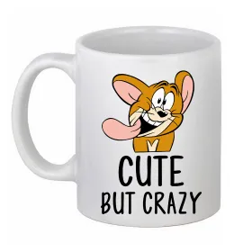 Чашка керамическая Cute but crazy Белый фото