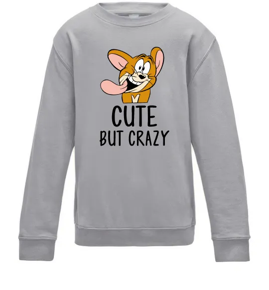 Детский Свитшот Cute but crazy Серый меланж фото