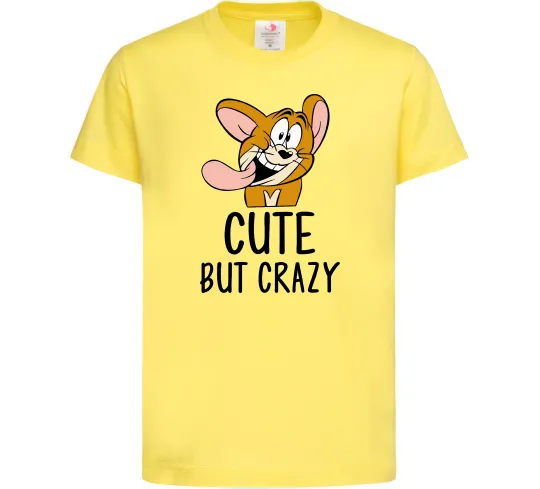 Детская футболка Cute but crazy Лимонный фото