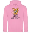 Мужская толстовка (худи) Cute but crazy Розовый фото
