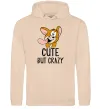 Мужская толстовка (худи) Cute but crazy Песочный фото