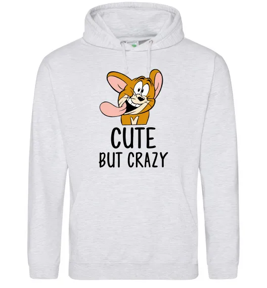 Женская толстовка (худи) Cute but crazy Серый меланж фото