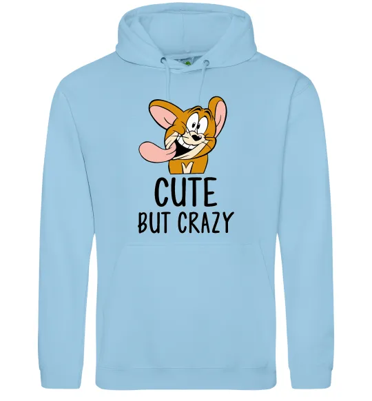 Женская толстовка (худи) Cute but crazy Голубой фото