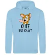 Женская толстовка (худи) Cute but crazy Голубой фото