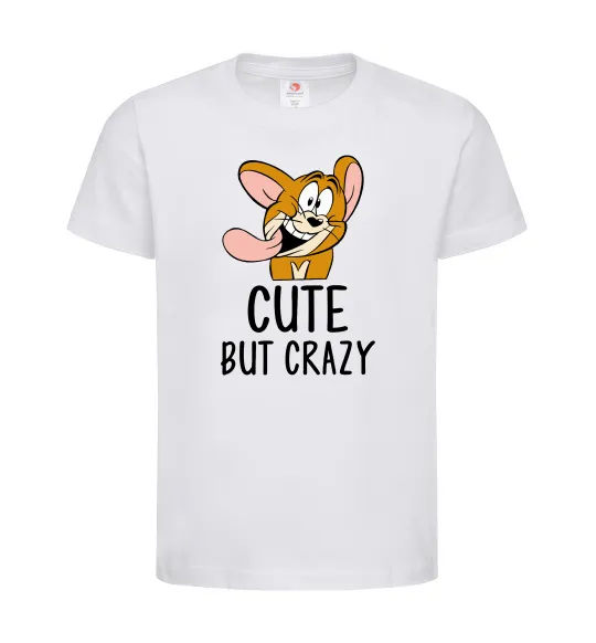 Детская футболка Cute but crazy Белый фото
