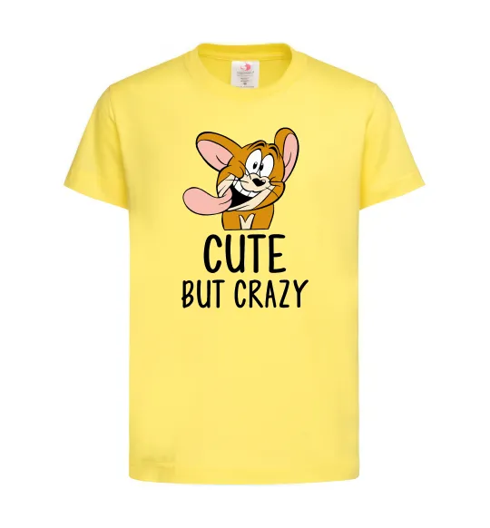 Детская футболка Cute but crazy Лимонный фото