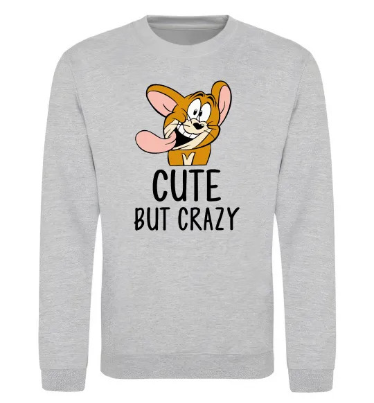 Свитшот Cute but crazy Серый меланж фото