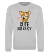 Свитшот Cute but crazy Серый меланж фото