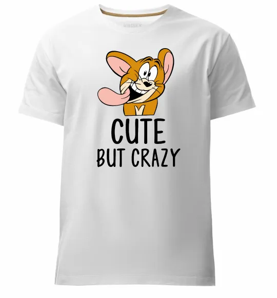 Мужская премиум футболка Cute but crazy Белый фото