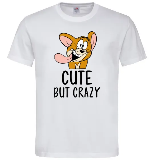 Мужская футболка Cute but crazy Белый фото