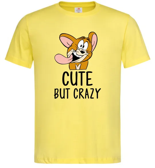 Мужская футболка Cute but crazy Лимонный фото
