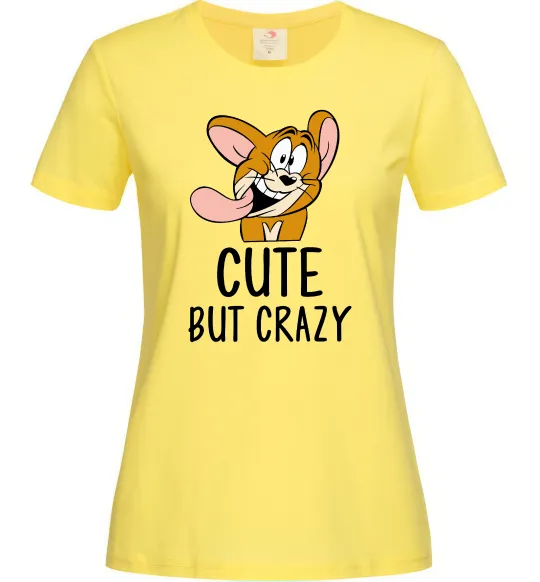 Женская футболка Cute but crazy Лимонный фото