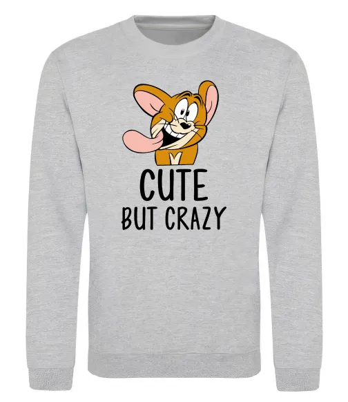 Свитшот Cute but crazy Серый меланж фото