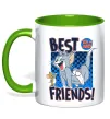 Чашка с цветной ручкой Tom and Jerry Best friends Лаймовый фото