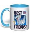 Чашка с цветной ручкой Tom and Jerry Best friends Голубой фото