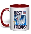 Чашка с цветной ручкой Tom and Jerry Best friends Красный фото