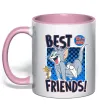 Чашка с цветной ручкой Tom and Jerry Best friends Нежно розовый фото