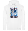 Мужская толстовка (худи) Tom and Jerry Best friends Белый фото