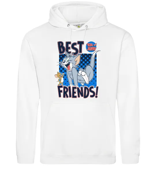 Женская толстовка (худи) Tom and Jerry Best friends Белый фото