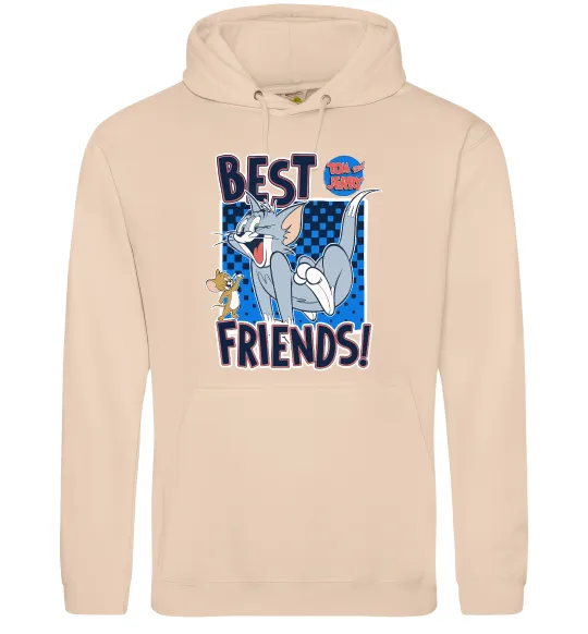 Женская толстовка (худи) Tom and Jerry Best friends Песочный фото