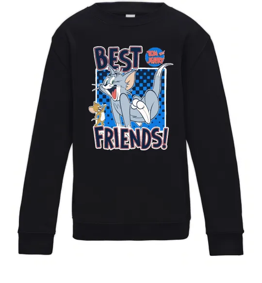 Детский Свитшот Tom and Jerry Best friends Черный фото