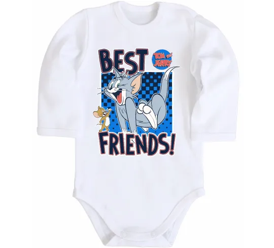 Детский боди Tom and Jerry Best friends Белый фото