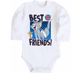 Детский боди Tom and Jerry Best friends Белый фото