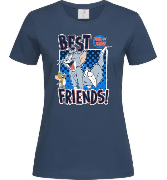 Женская футболка Tom and Jerry Best friends Темно-синий фото
