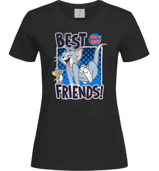 Женская футболка Tom and Jerry Best friends Черный фото