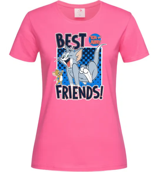 Женская футболка Tom and Jerry Best friends Ярко-розовый фото