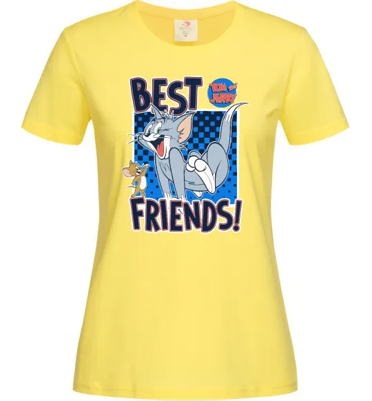 Женская футболка Tom and Jerry Best friends Лимонный фото