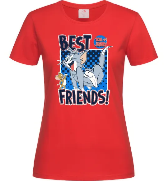 Женская футболка Tom and Jerry Best friends Красный фото