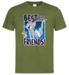 Мужская футболка Tom and Jerry Best friends Оливковый фото