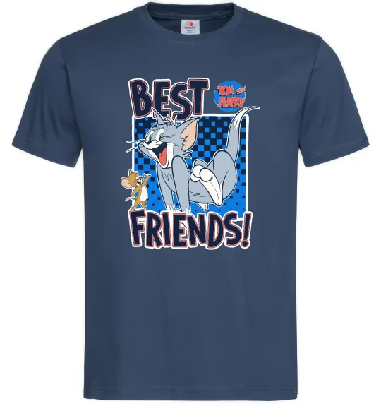 Мужская футболка Tom and Jerry Best friends Темно-синий фото