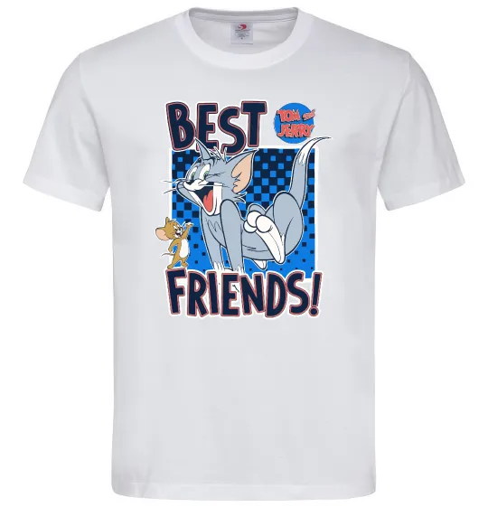 Мужская футболка Tom and Jerry Best friends Белый фото
