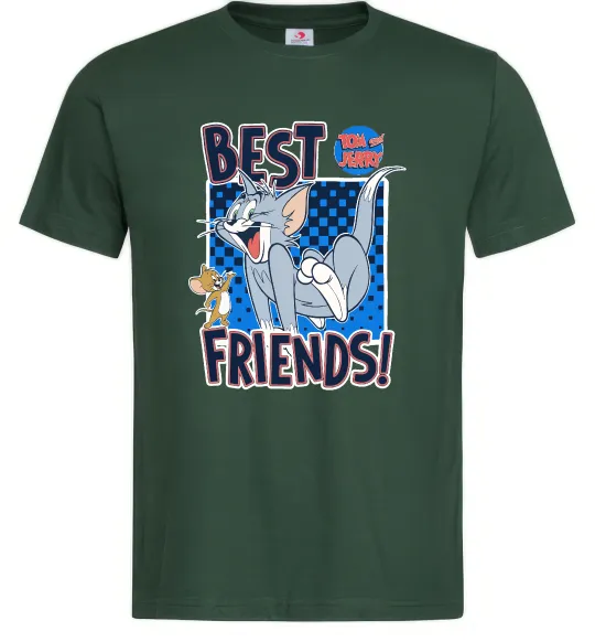 Мужская футболка Tom and Jerry Best friends Темно-зеленый фото