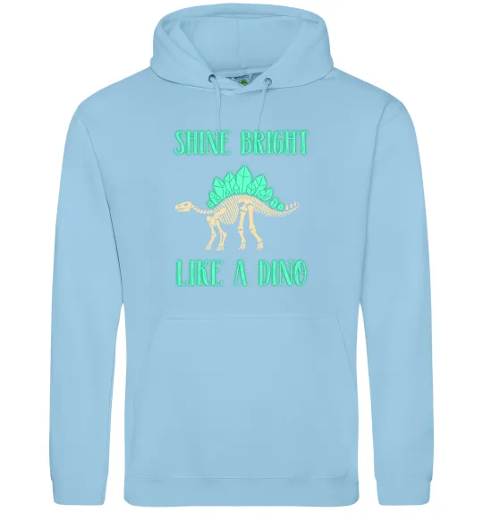 Чоловіча толстовка (худі) Shine bright like a dino Блакитний фото