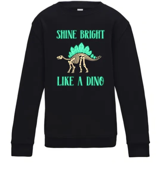 Дитячий світшот Shine bright like a dino Чорний фото