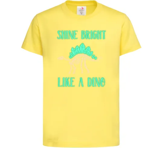 Дитяча футболка Shine bright like a dino Лимонний фото