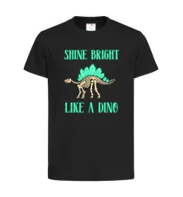 Детская футболка Shine bright like a dino Черный фото
